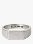 AllSaints Rectangle Signet Ring, Warm Silver