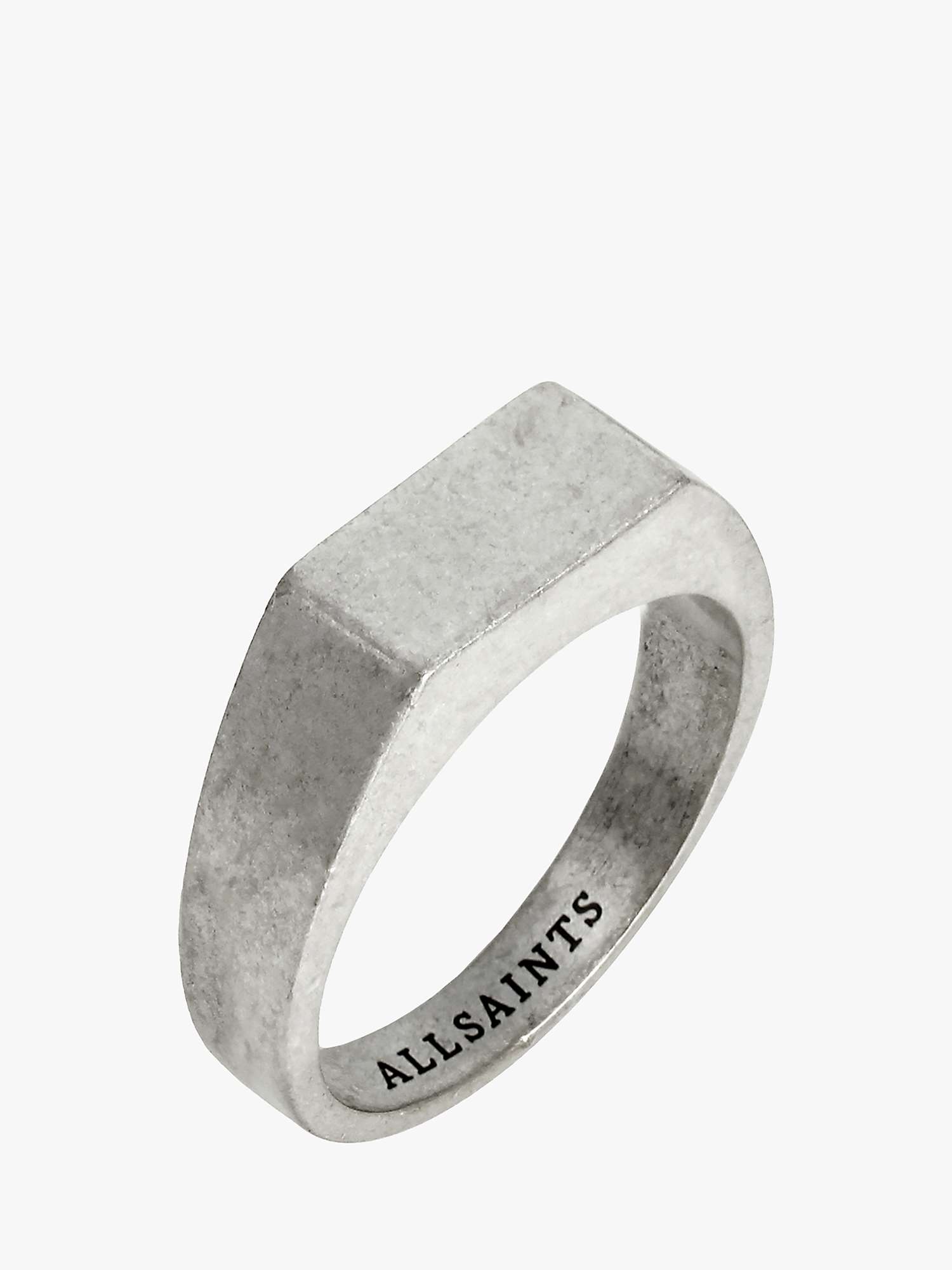 Buy AllSaints Rectangle Signet Ring, Warm Silver Online at johnlewis.com