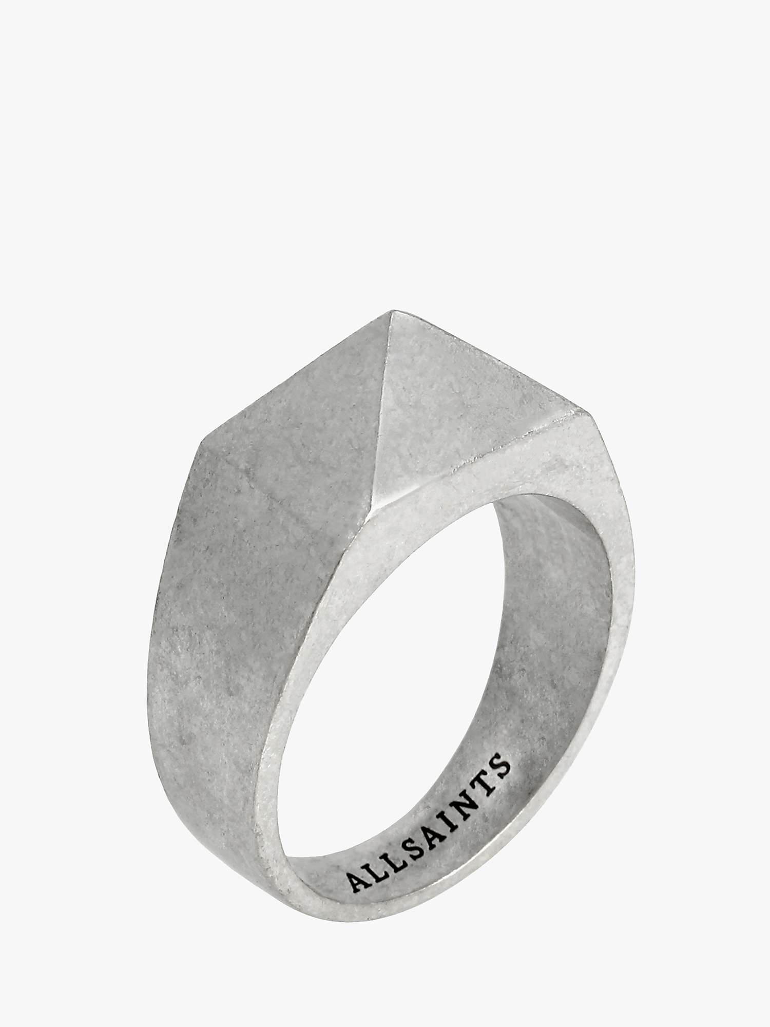 Buy AllSaints Pyramid Signet Ring, Warm Silver Online at johnlewis.com