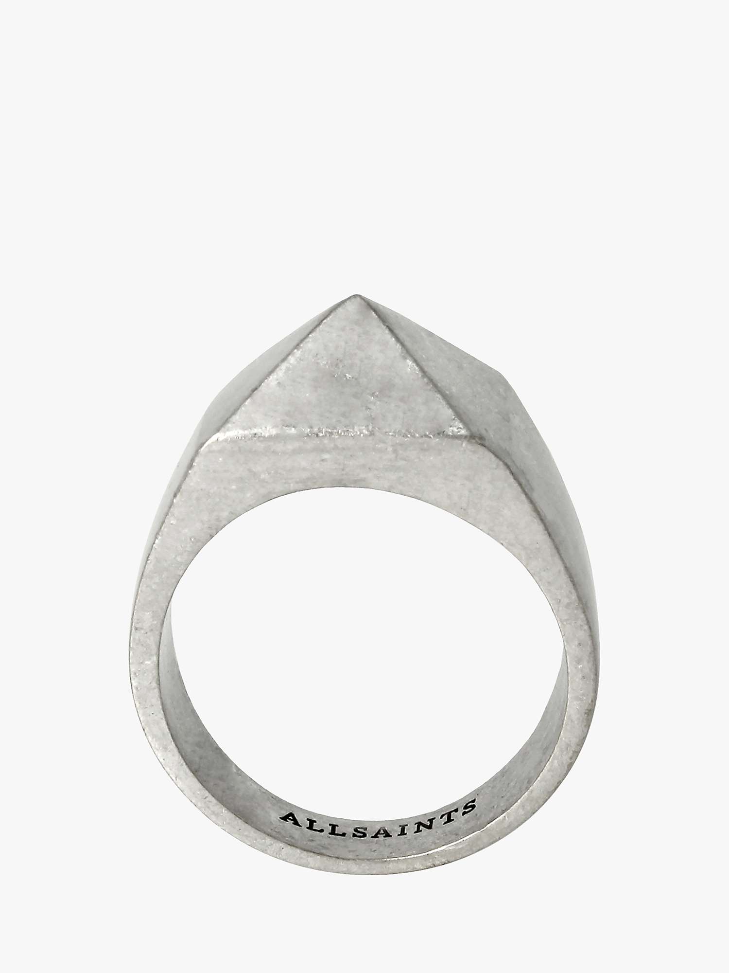 Buy AllSaints Pyramid Signet Ring, Warm Silver Online at johnlewis.com