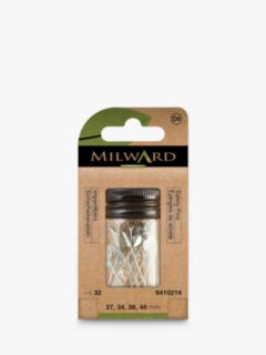 Milward Assorted Nickel Safety Pins, Pack of 32