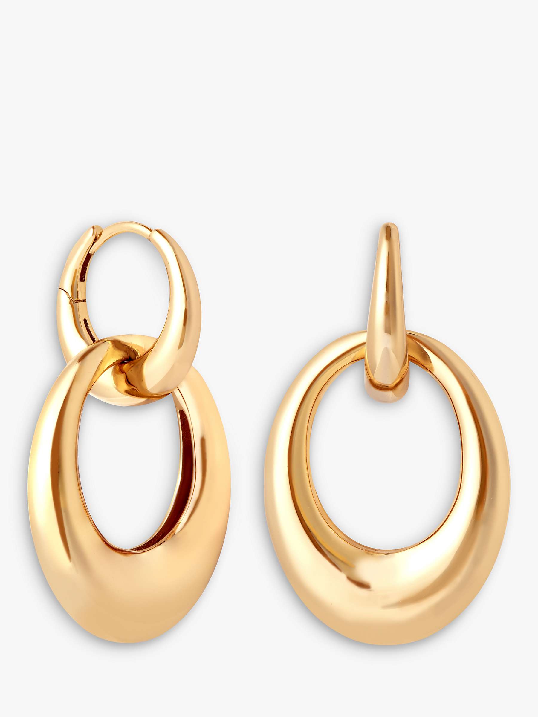Buy Astrid & Miyu Dome Connection Link Hoop Earrings, Gold Online at johnlewis.com