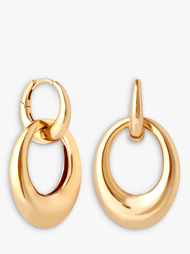 Astrid & Miyu Dome Connection Link Hoop Earrings, Gold
