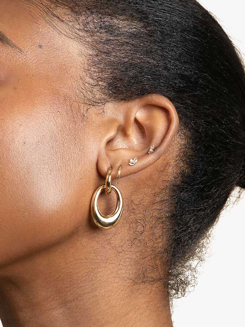 Buy Astrid & Miyu Dome Connection Link Hoop Earrings, Gold Online at johnlewis.com