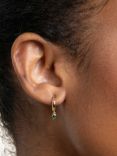 Astrid & Miyu Tranquility Dome Charm Huggie Hoop Earrings, Gold/Green