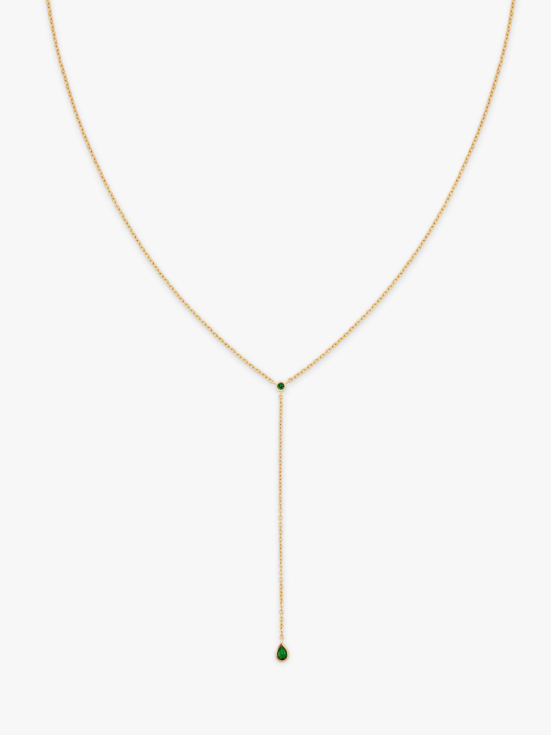 Buy Astrid & Miyu Tranquility Lariat Necklace, Gold/Green Online at johnlewis.com
