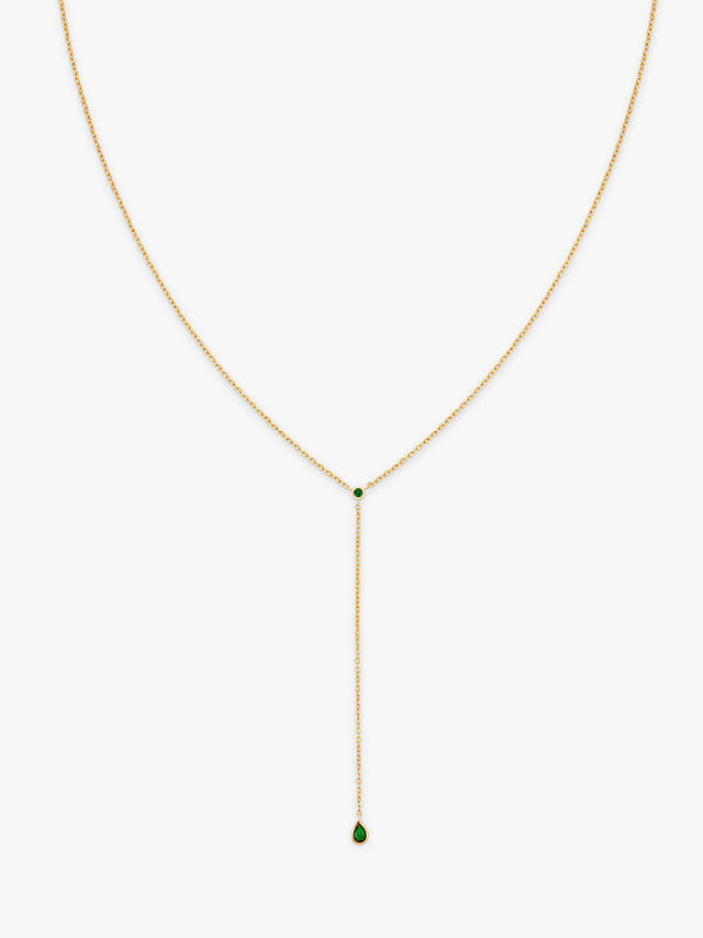 Astrid & Miyu Tranquility Lariat Necklace, Gold/Green