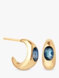 Astrid & Miyu Optimism Dome Hoop Earrings, Gold/Blue