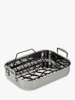 Le Creuset 3-Ply Stainless Steel Roaster & Non-Stick Rack, 35cm