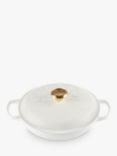 Le Creuset Snowflake Cast Iron Signature Shallow Casserole, 26cm, White