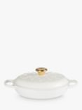 Le Creuset Snowflake Cast Iron Signature Shallow Casserole, 26cm, White