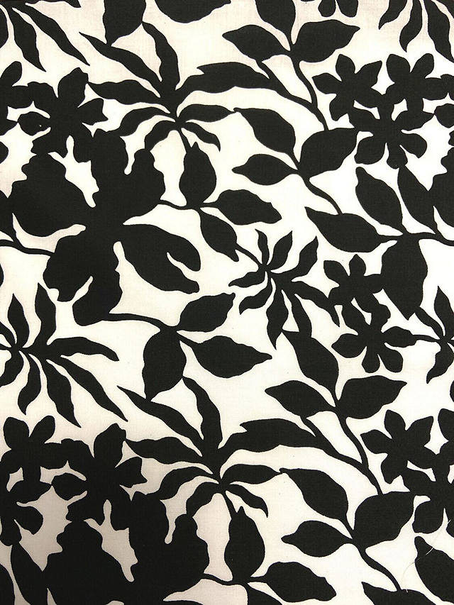 Viscount Textiles Silhouette Floral Cotton Lawn Fabric, Black/White