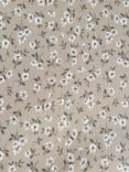 Viscount Textiles Brushed Cotton Floral Fabric, Natural