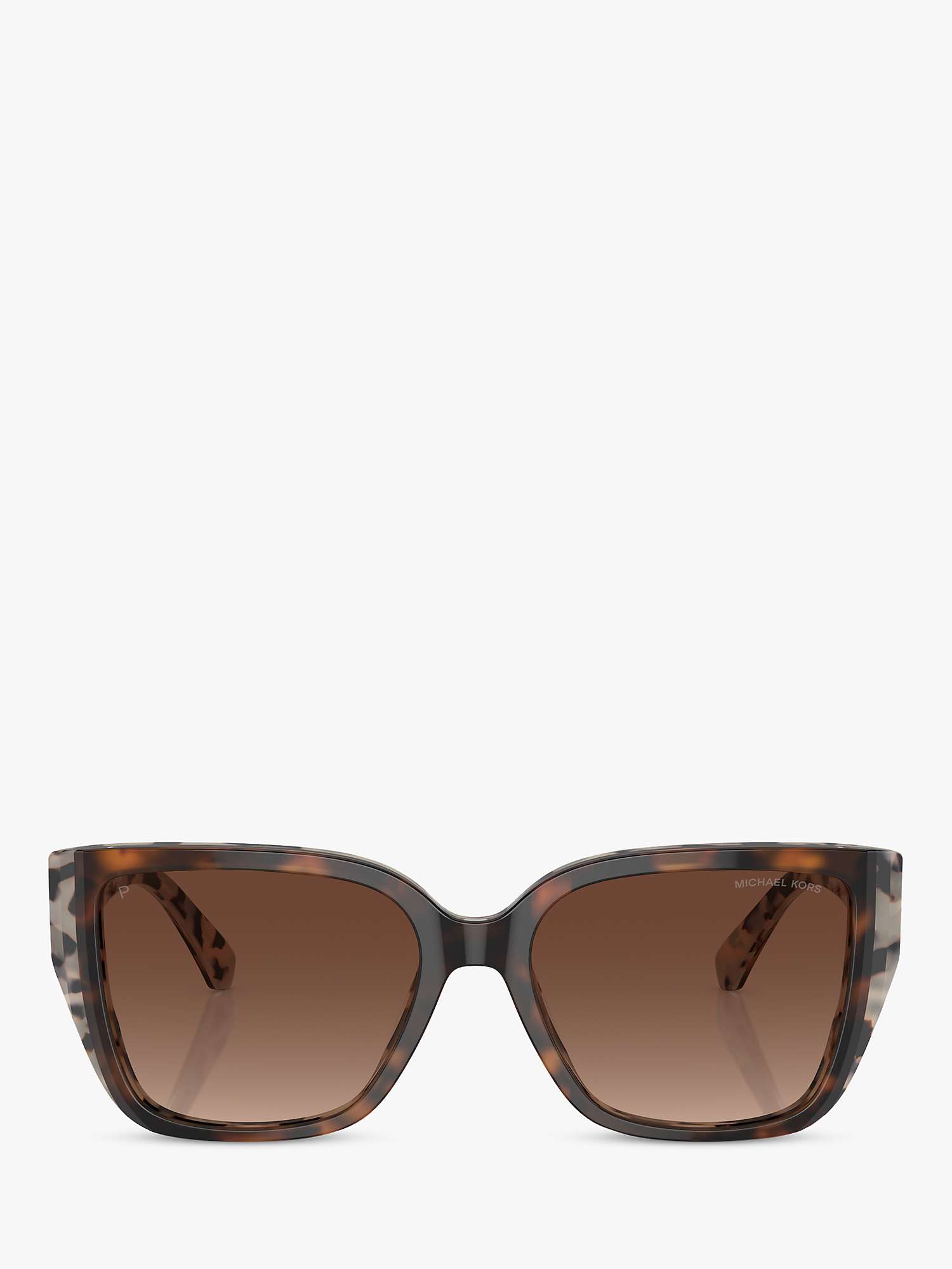 Buy Michael Kors MK2199 Women's Acadia Polarised D-Frame Sunglasses, Dark Cream Tortoise/Brown Gradient Online at johnlewis.com