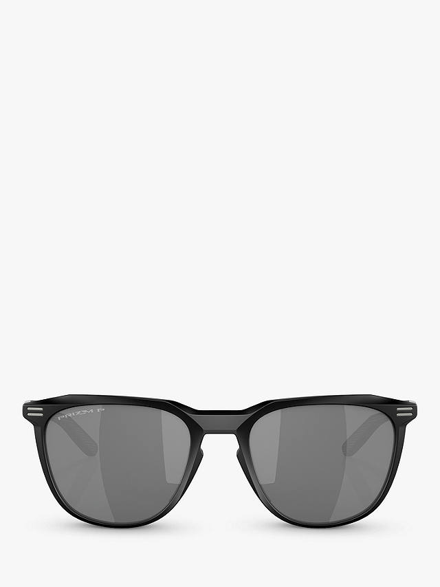 Oakley OO9286 Men's Polarised D-Frame Sunglasses, Matte Black/Grey