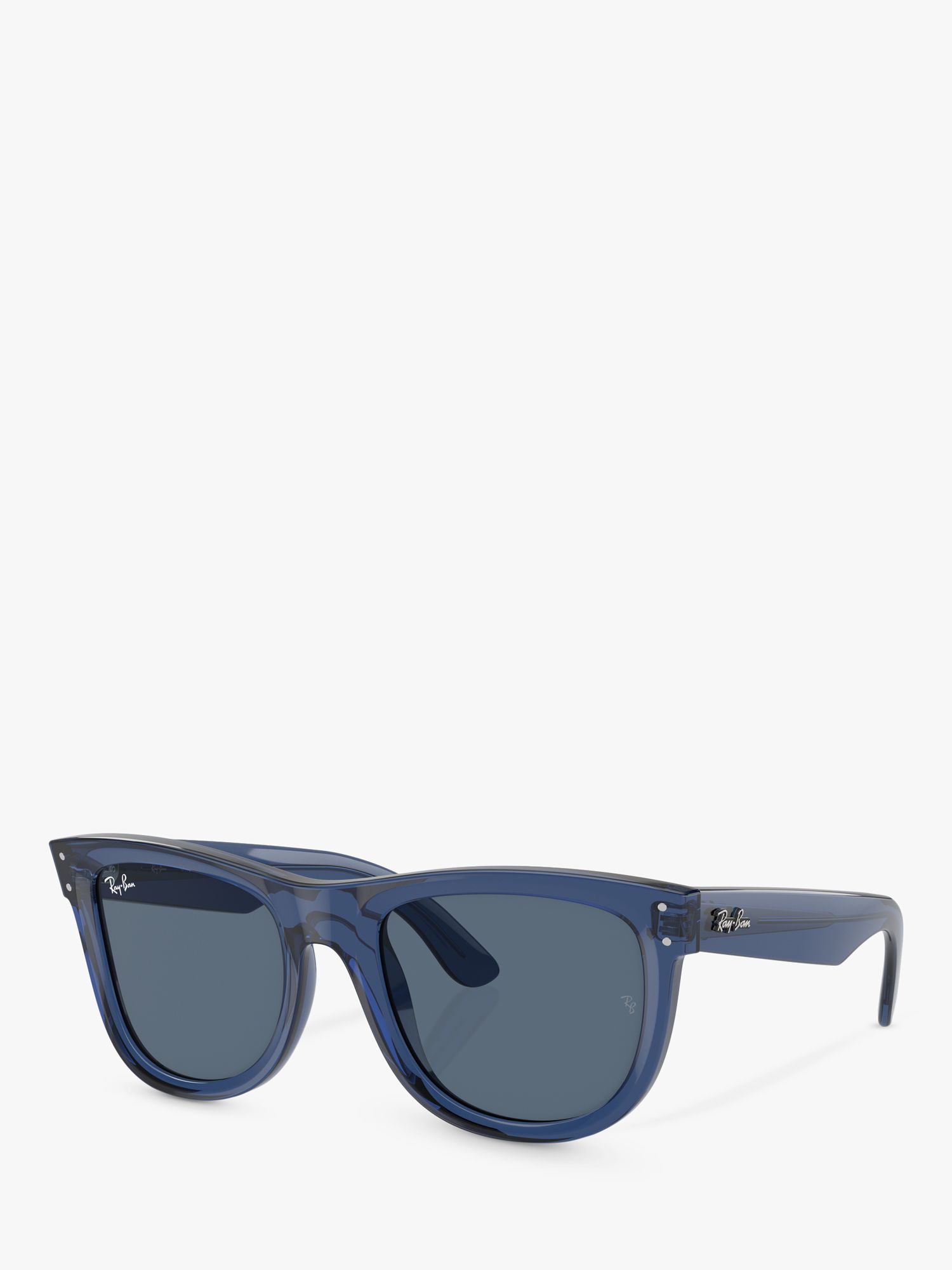 Ray-Ban RBR0502S Unisex Wayfarer Reverse Sunglasses, Transparent Navy Blue/Blue