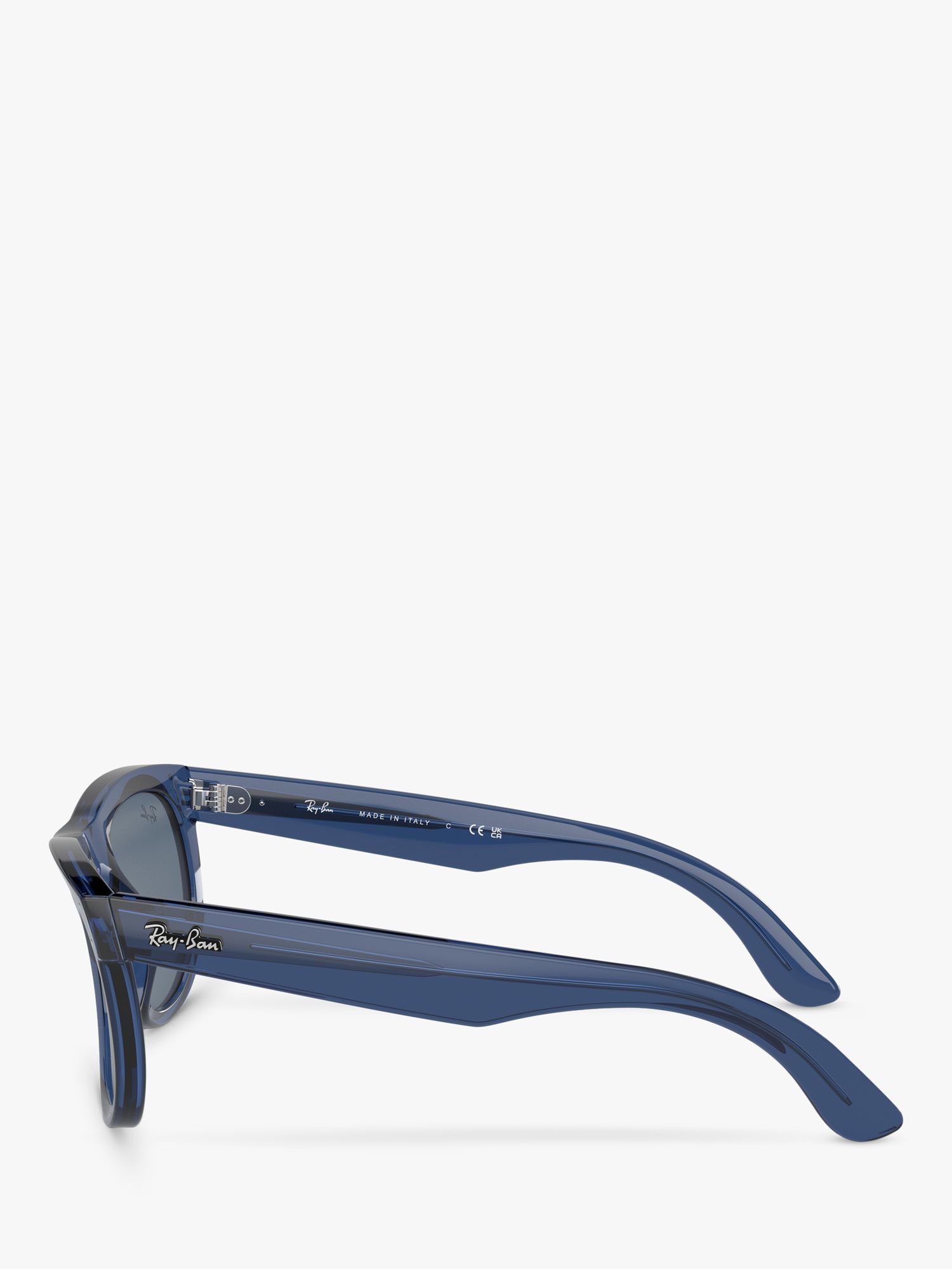 Ray-Ban RBR0502S Unisex Wayfarer Reverse Sunglasses, Transparent Navy Blue/Blue