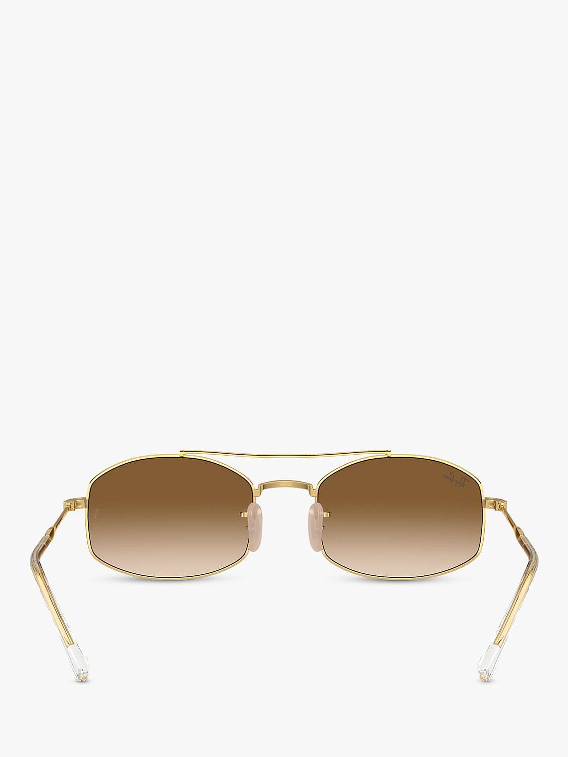 Buy Ray-Ban RB3719 Unisex Oval Sunglasses, Arista Gold/Brown Gradient Online at johnlewis.com