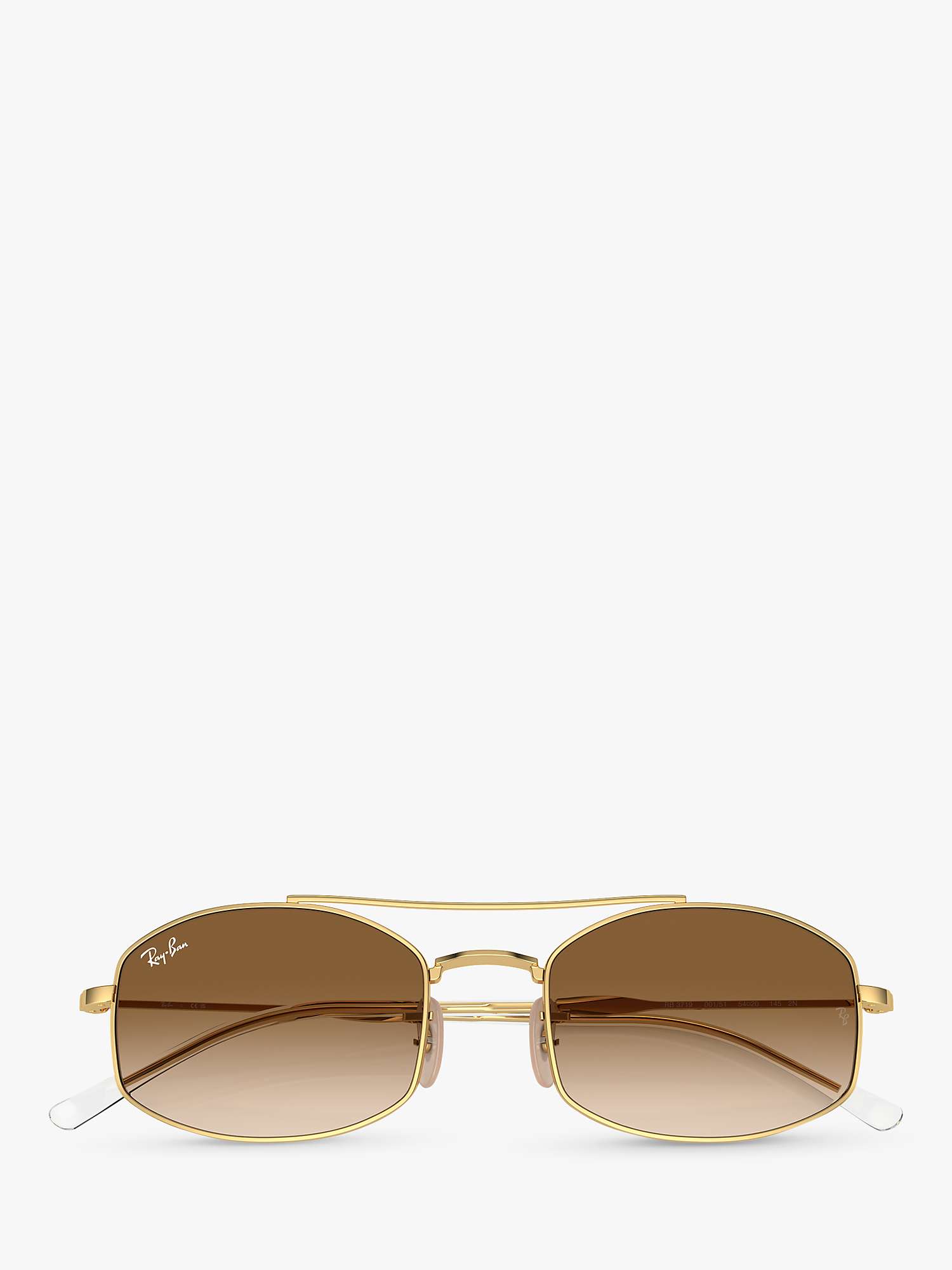 Buy Ray-Ban RB3719 Unisex Oval Sunglasses, Arista Gold/Brown Gradient Online at johnlewis.com