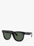 Ray-Ban RBR0502S Unisex Wayfarer Reverse Sunglasses, Black/Green