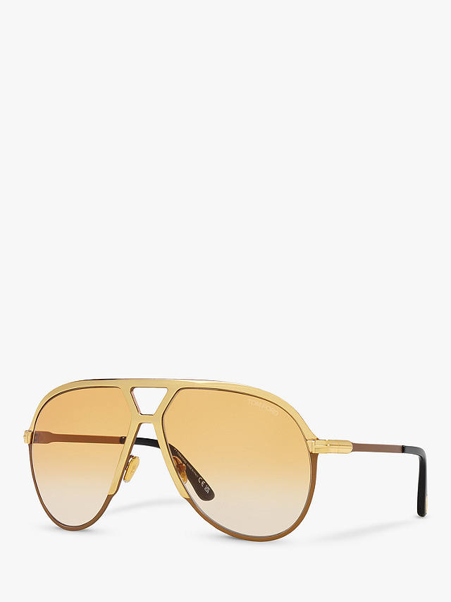 TOM FORD TR001674 Men's Xavier Gradient Aviator Sunglasses, Gold/Brown