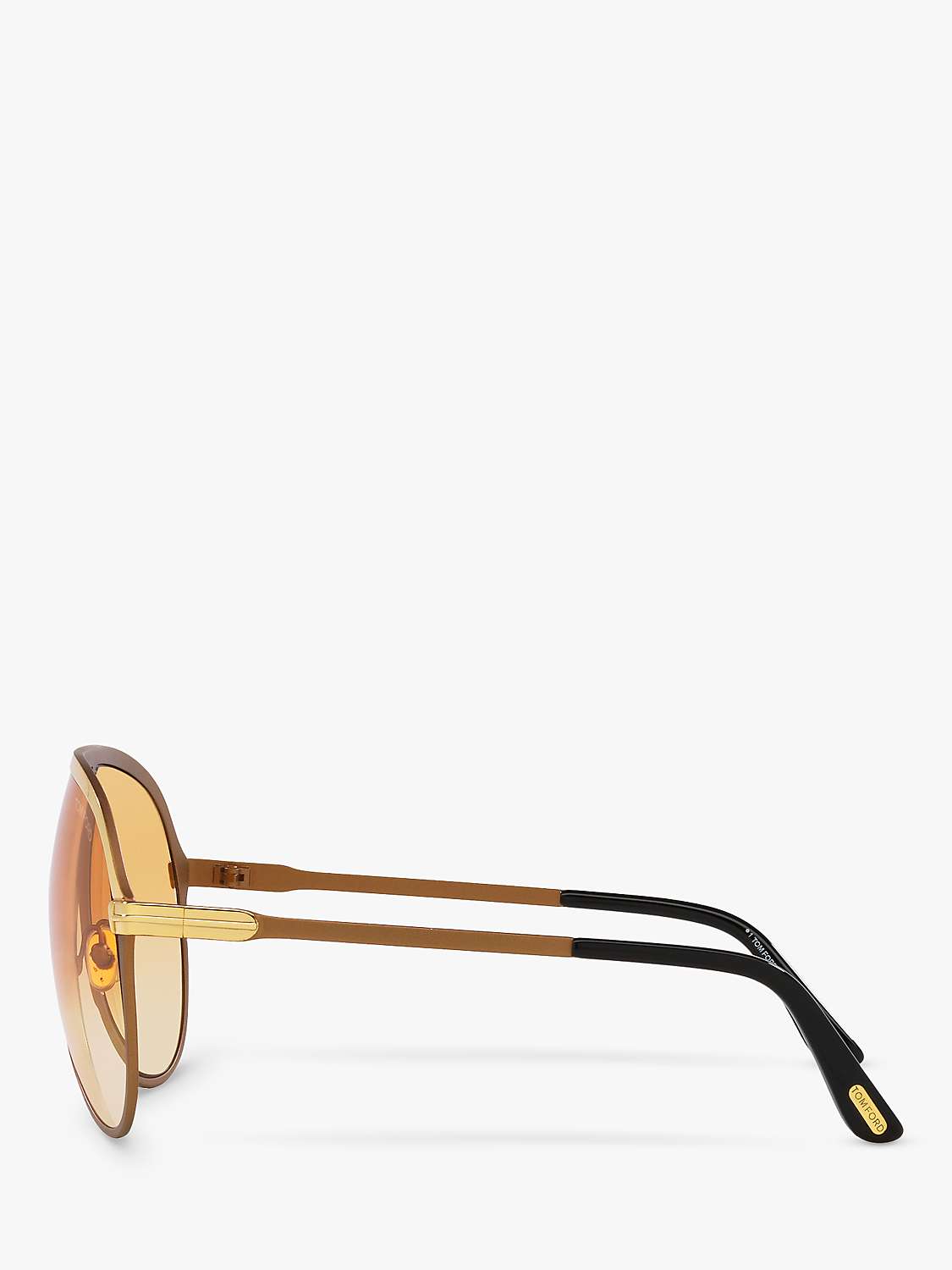 Buy TOM FORD TR001674 Men's Xavier Gradient Aviator Sunglasses, Gold/Brown Online at johnlewis.com