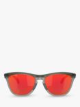 Oakley OO928 Men's Frogskins D-Frame Sunglasses, Matte Grey Smoke/Mirror Orange
