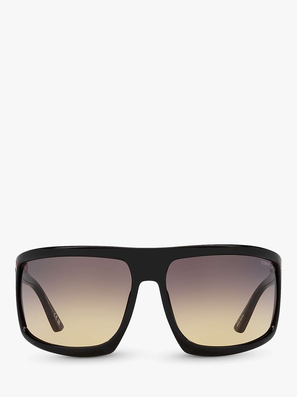 Buy TOM FORD TR001675 Unisex Clint-02 Square Sunglasses, Black/Grey Gradient Online at johnlewis.com
