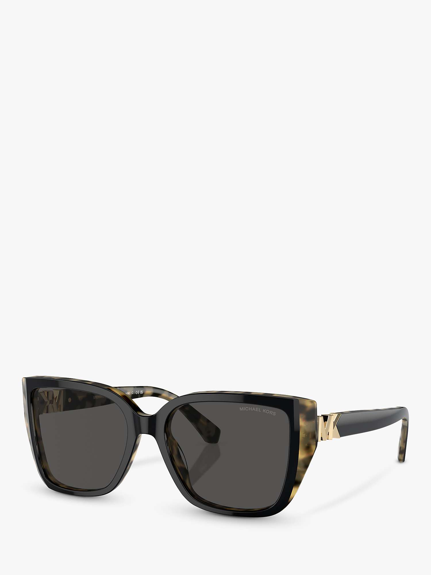 Buy Michael Kors MK2199 Women's Acadia D-Frame Sunglasses, Black on Amber Tortoise/Grey Online at johnlewis.com