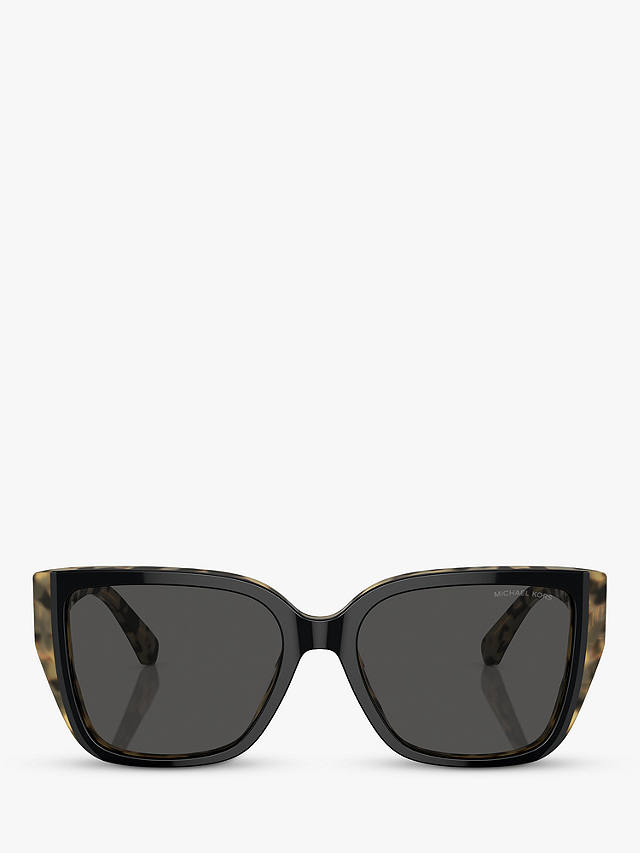 Michael Kors MK2199 Women's Acadia D-Frame Sunglasses, Black on Amber Tortoise/Grey