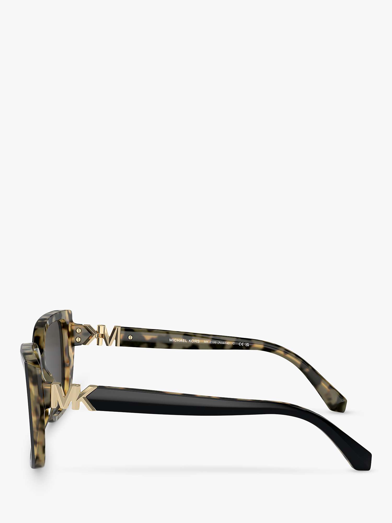 Buy Michael Kors MK2199 Women's Acadia D-Frame Sunglasses, Black on Amber Tortoise/Grey Online at johnlewis.com