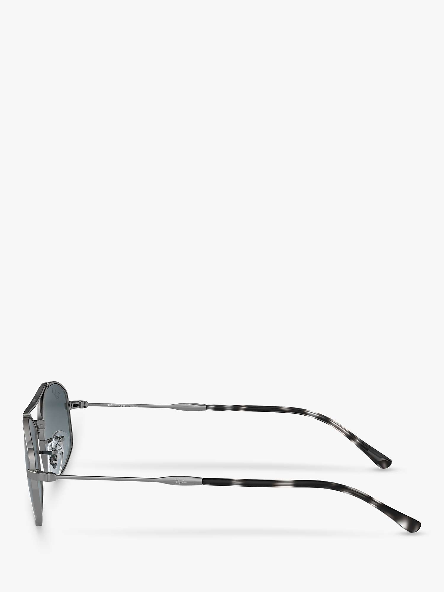Buy Ray-Ban RB37190 Unisex Polarised Oval Sunglasses, Gunmetal/Blue Gradient Online at johnlewis.com