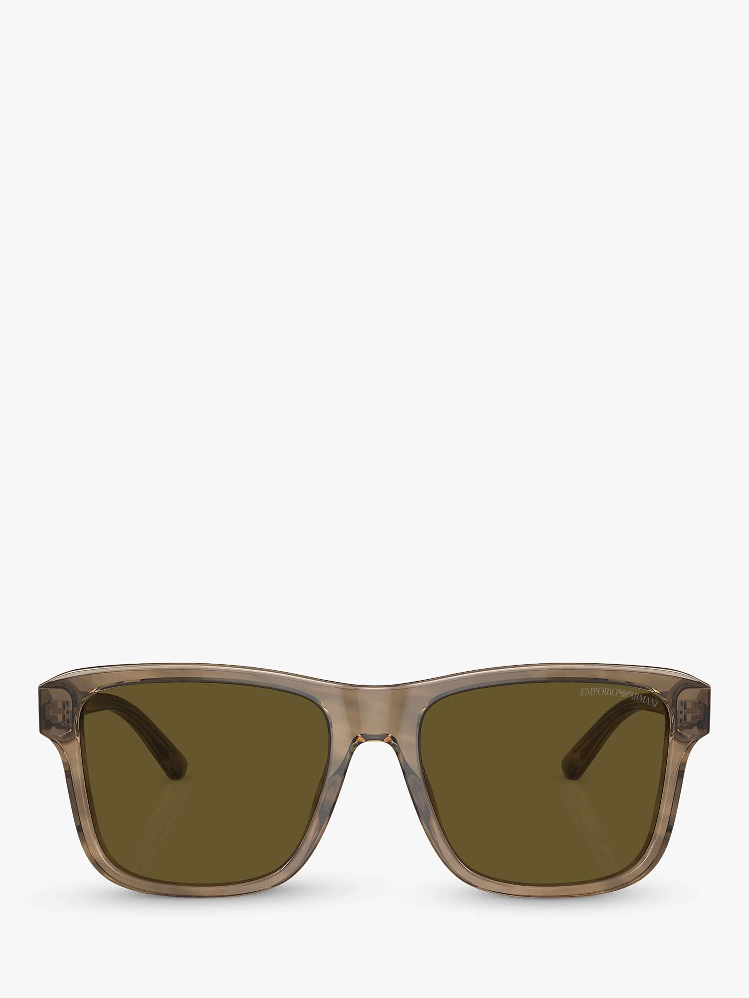 Buy Emporio Armani EA4208 Men's Pillow Sunglasses, Brown/Green Online at johnlewis.com