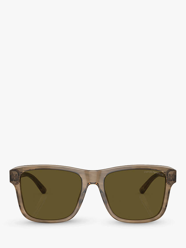 Emporio Armani EA4208 Men's Pillow Sunglasses, Brown/Green