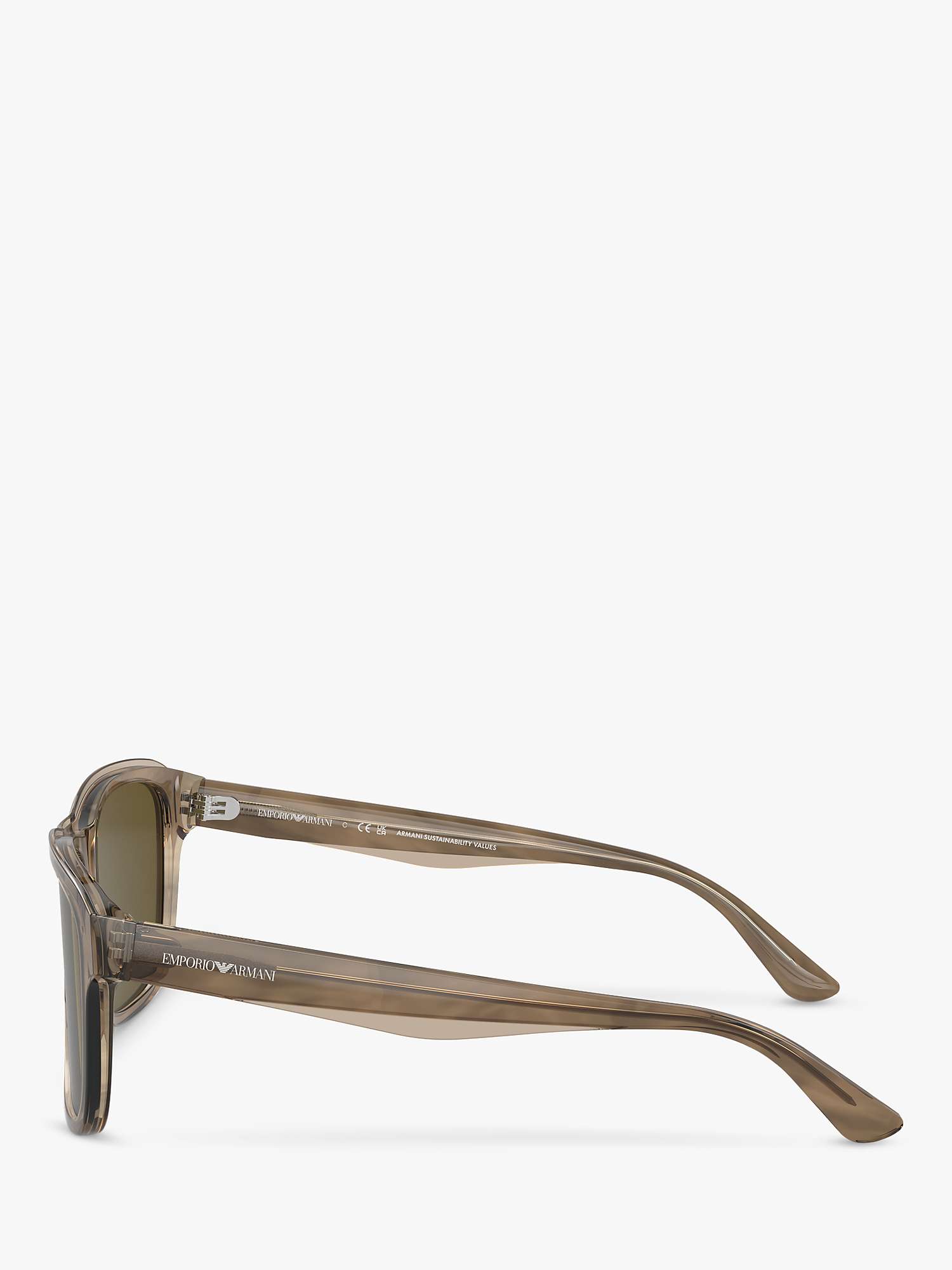 Buy Emporio Armani EA4208 Men's Pillow Sunglasses, Brown/Green Online at johnlewis.com