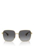 Ralph RA4142 Women's Square Sunglasses, Shiny Gold