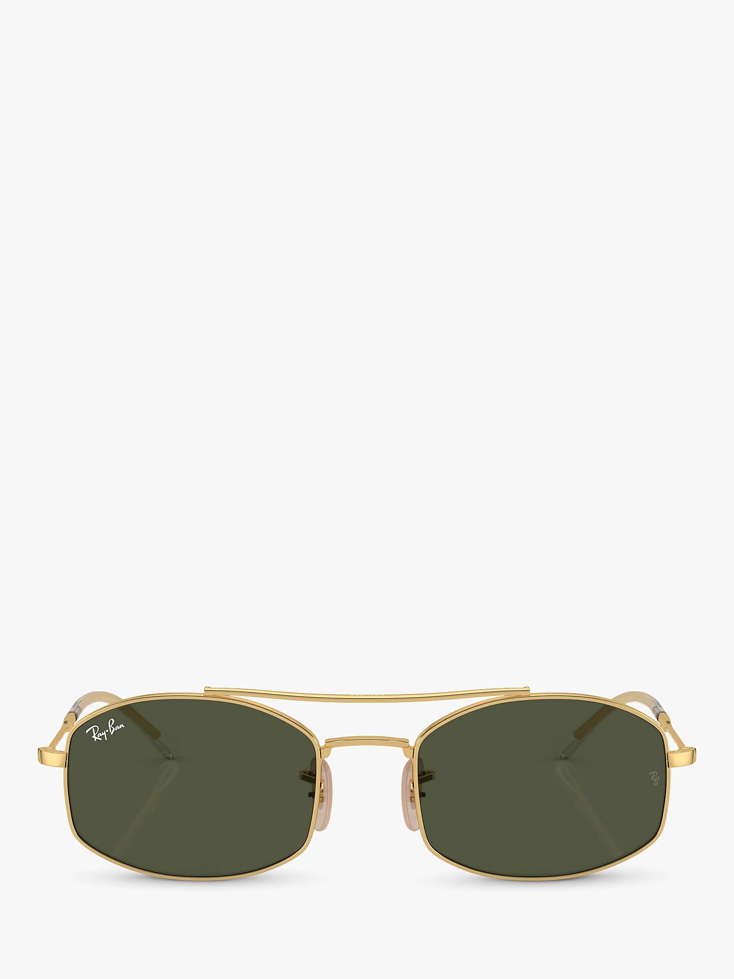 Buy Ray-Ban RB3719 Unisex Oval Sunglasses, Gold/Green Online at johnlewis.com