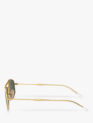 Ray-Ban RB3719 Unisex Oval Sunglasses, Gold/Green