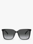 Michael Kors MK2197U Women's Canberra Polarised Round Sunglasses, Black/Grey Gradient