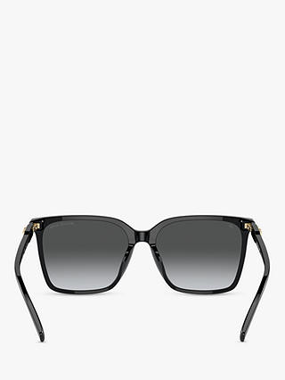 Michael Kors MK2197U Women's Canberra Polarised Round Sunglasses, Black/Grey Gradient