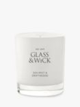 Glass & Wick Sea Mist & Driftwood Scented Candle, 220g