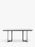 Gallery Direct Wren Marble 6 Seater Fixed Dining Table, White/Matt Black