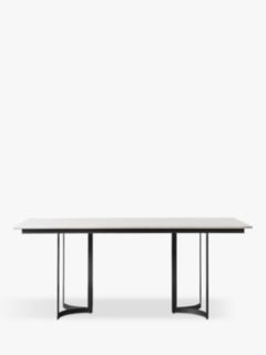 Gallery Direct Wren Marble 6 Seater Fixed Dining Table, Black