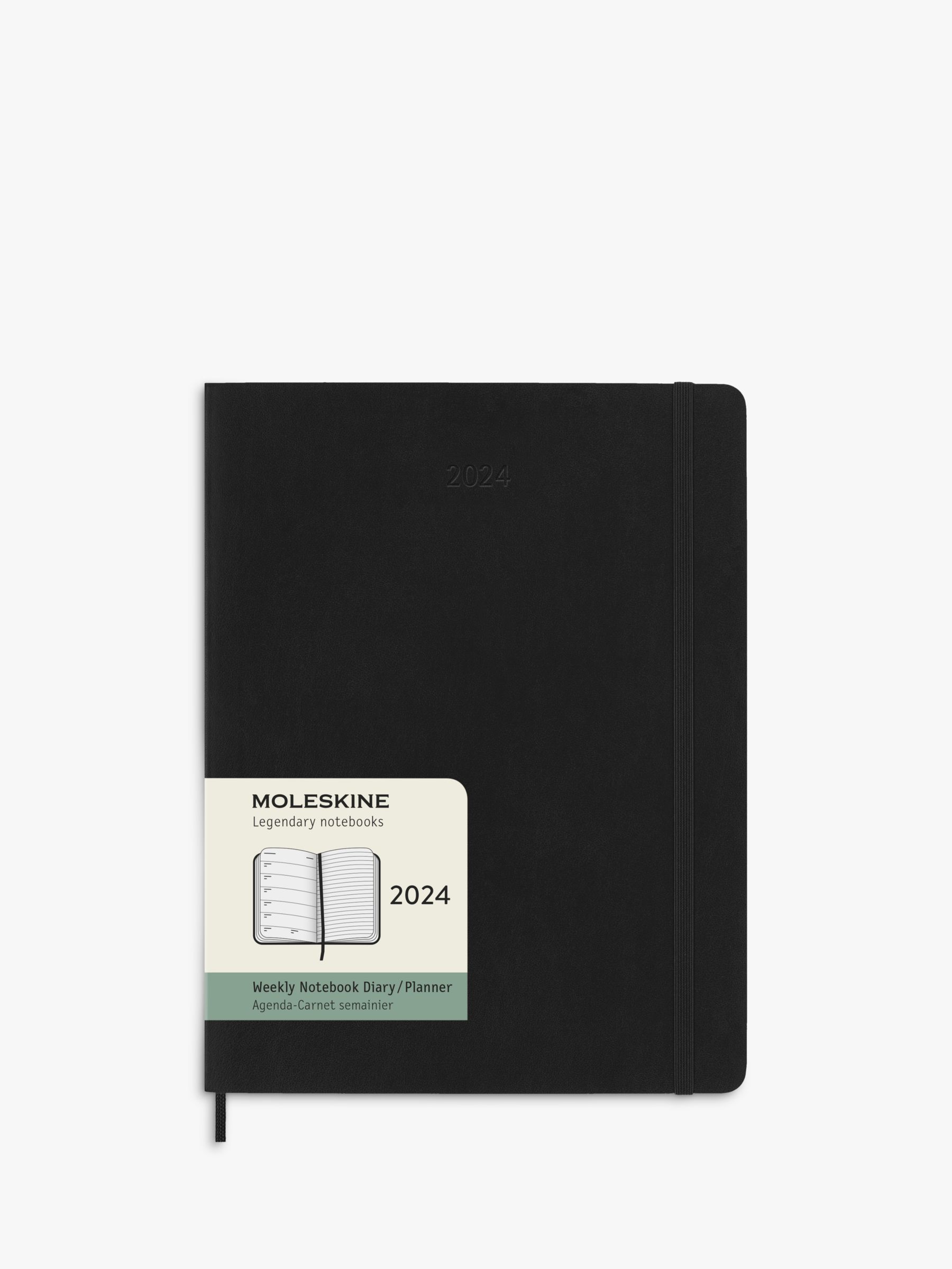 Moleskine Extra Large Week on One Page with Notes 2024 Diary, Black