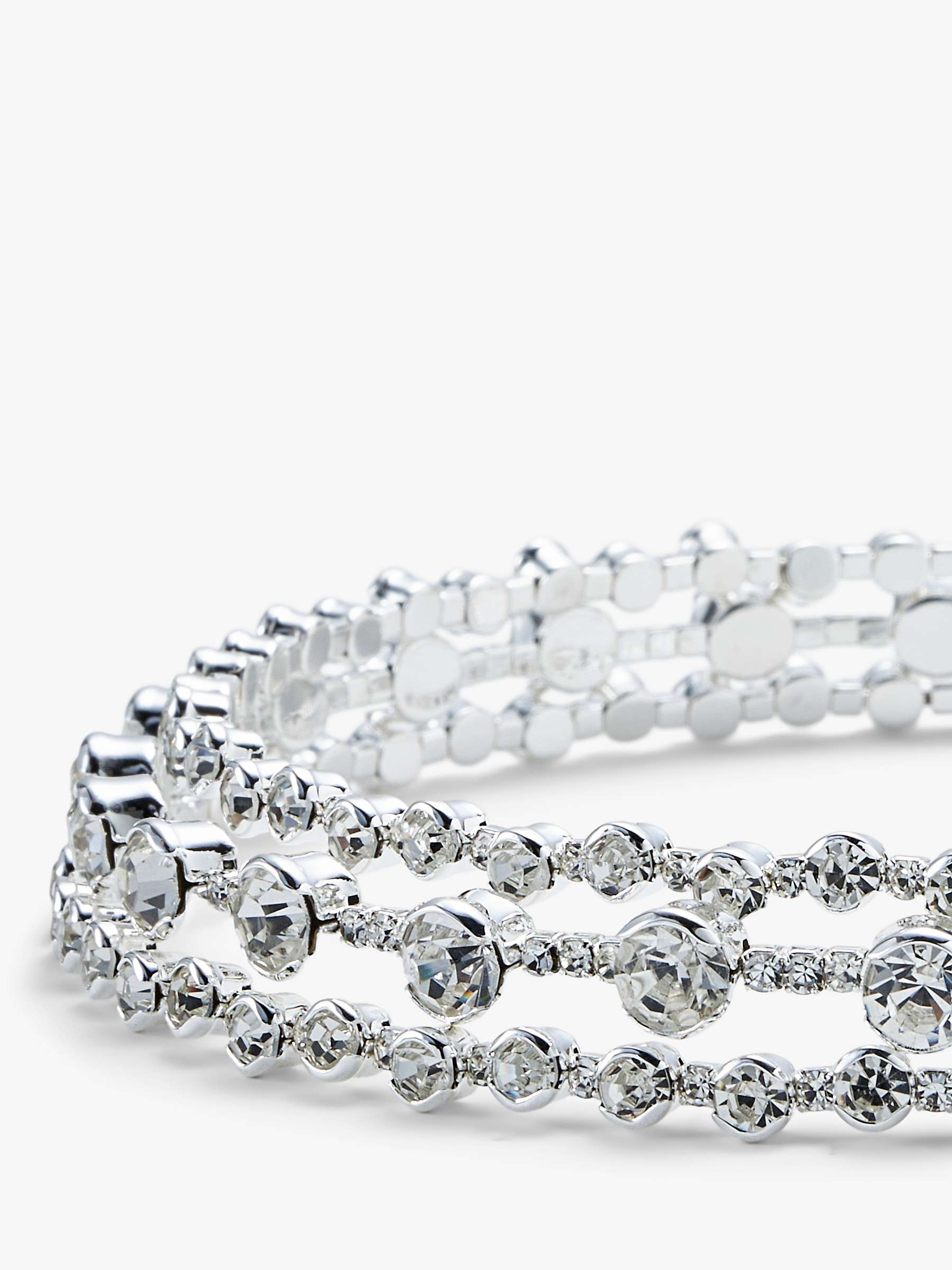 Buy John Lewis Sparkle Diamante Round Stone Choker Necklace, Silver Online at johnlewis.com