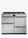 Stoves Sterling Deluxe 110cm Dual Fuel Range Cooker, Stainless Steel