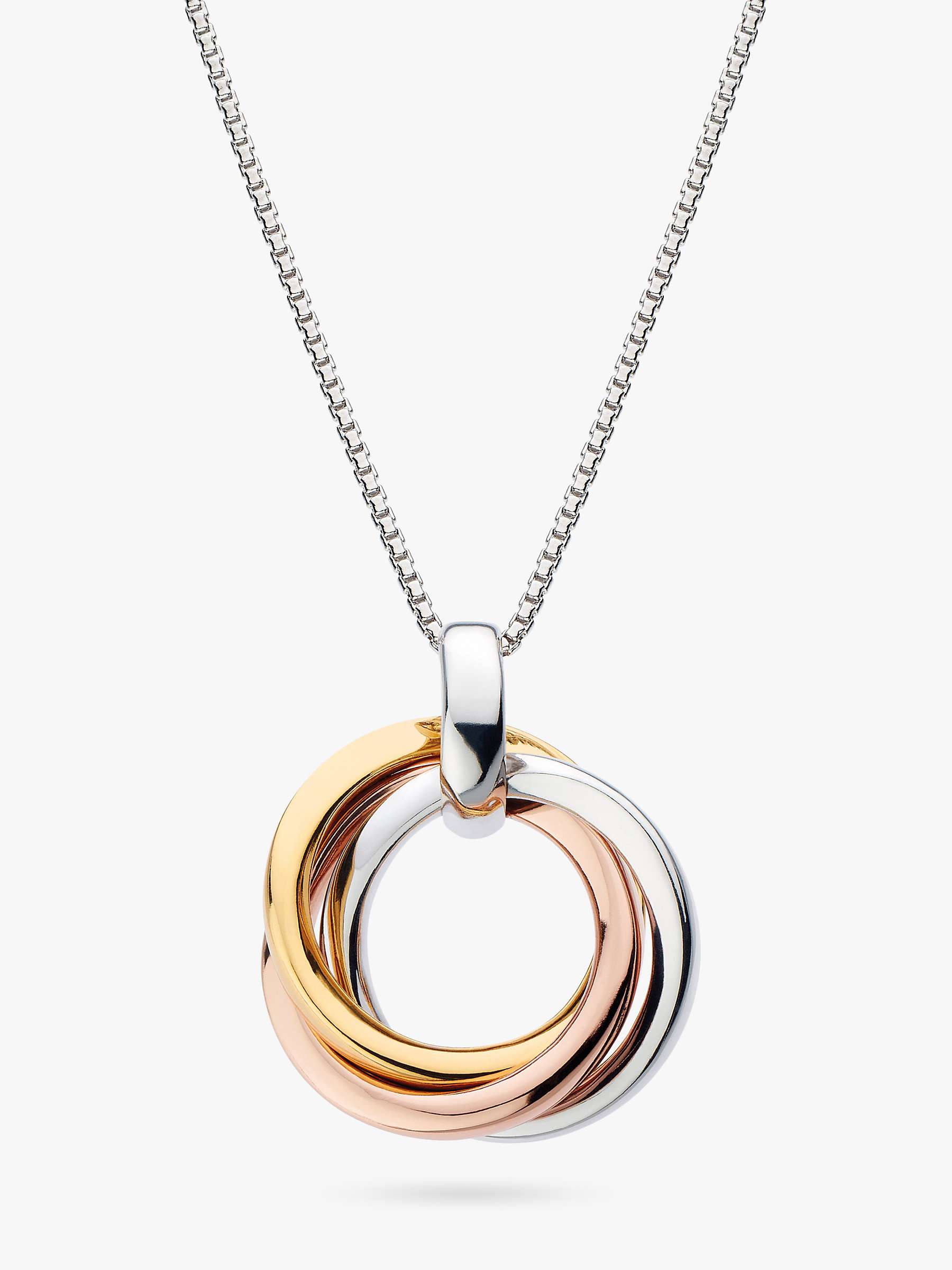 Buy Kit Heath Bevel Trilogy Pendant Necklace, Yellow & Rose Gold/Silver Online at johnlewis.com