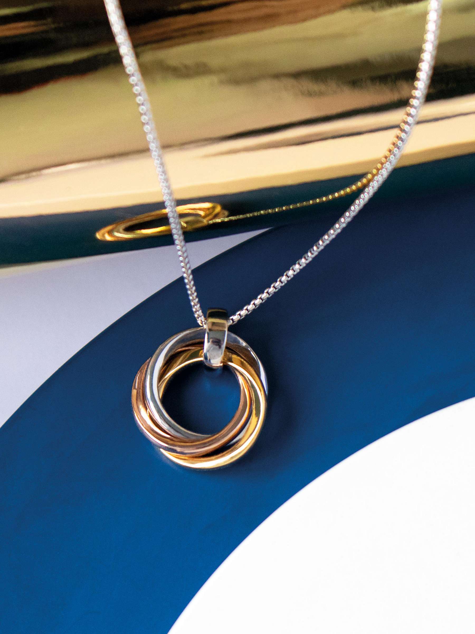 Buy Kit Heath Bevel Trilogy Pendant Necklace, Yellow & Rose Gold/Silver Online at johnlewis.com