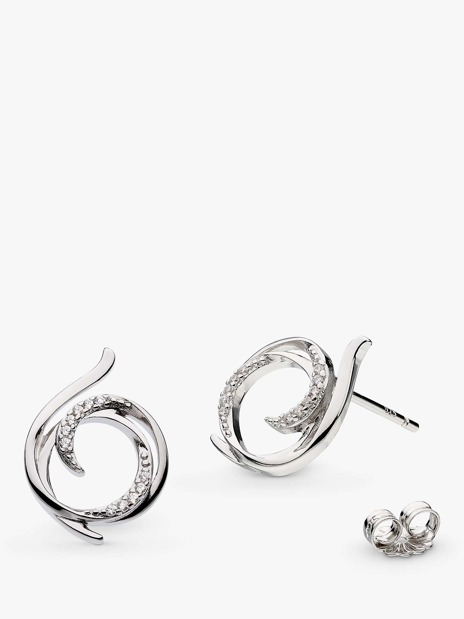 Buy Kit Heath Entwine Helix Wrap Pave Cubic Zirconia Stud Earrings, Silver Online at johnlewis.com