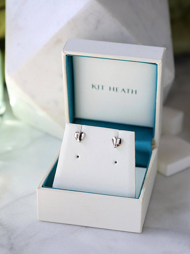 Kit Heath Miniatures Sweet Heart Stud Earrings, Silver